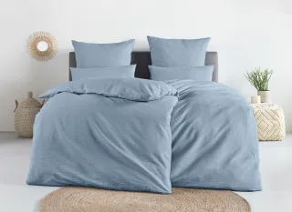 OTTO home Bettwäsche "Sari2 in Gr. 135x200 oder 155x220 cm" 2 aus Baumwolle, uni Bettwäsche in Seersucker Qualität ideal für Sommer