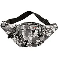 Susino Bauchtasche Umhängetasche aus Polyester mit 3 Fächern sicherer Reißverschluss