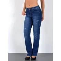 ESRA Straight-Jeans Damen Jeans Geradeschnitt Stretch Jeans Damen Regular Fit G4 Sale High Waist Jeans Damen Straight Hose Regular Jeans bis Große Größe