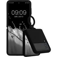 kwmobile Handyhülle Flip Soft Case für Samsung Galaxy Z Flip4, Silikon Hülle für Foldable Handy - Handyhülle in Schwarz
