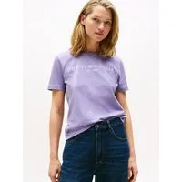 Tommy Hilfiger Kurzarmshirt REG CORP LOGO C-NK mit Logoschriftzug und Stickerei Baumwolle