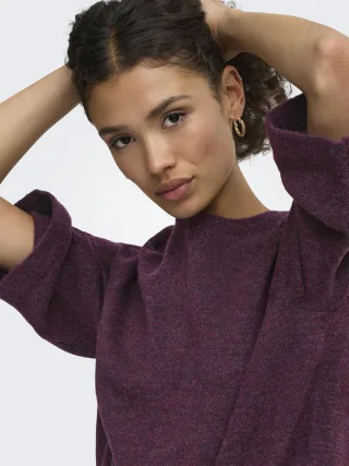 ONLY - ONLSIMONI 3/4 PULLOVER KNT NOOS Mauve Wine - Gr. - XS