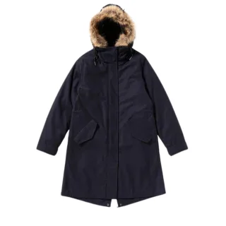 Fred Perry Hooded Zip-In Liner Parka 2 In 1 Marineblaue Jacke