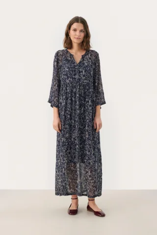 Kleid Relaxed fit Dark Navy Scattered Flower dark blue