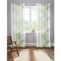 OTTO home Gardine Ina (2 St), Kräuselband, transparent, Voile, transparent, 2-er Set, einseitig bedruckt, Voile