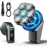 Kensen Haarschneider 7D Glatzenrasierer für Herren, elektrischer Kopfrasierer, IPX6, Magnetischer Scherkopf, 100 Min. Laufzeit, LED-Display, Nass & Trocken