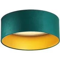 Qazqa Deckenleuchte Sue, LED fest integriert, Extra-Warmweiß, QAZQA Deckenleuchte, integrated, Grün, Velours, Modern