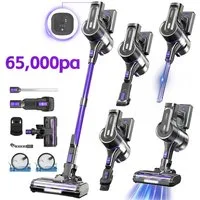 Grenintol Akku-Hand-und Stielstaubsauger Akku Staubsauger,65000pa,Staubsauger ohne Beutel,Akkusauger kabellos, Kabelloser Staubsauger 2500mah*7 große Batterie,Laufzeit 55 min, Drei Leistungsstufen verfügbar,Intelligente Speicherfunktion