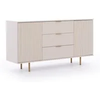 HAUSELEMENT Kommode NUBIA NB-02, 3 Schubladen 2 Türen Sideboard 150 cm Push-to-Open Modern