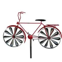 DanDiBo Gartenstecker Metall Fahrrad XL 160 cm Rot 96100 Shabby Windspiel Windrad Wetterfest Gartendeko Garten Gartenstab Bodenstecker