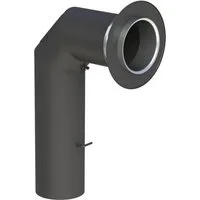 Feuercampus Ofenrohr Ø 150 mm Ofenrohrset kantig - mit Tür und Drosselklappe - schwarz, 150 mm