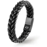 UNIQAL.de Lederarmband Lederarmband Herren "BRAID" Geflochten (Edelstahl, Echtleder, Casual Style, geflochten, handgefertigt)
