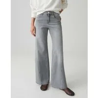 OPUS PANTS Palazzohose MELLY COOLEST Palazzo aus BCI Cotton Mix Mid Rise verdeckter Zip-Fly, weicher Griff, authentische Waschung