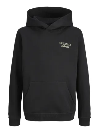 JACK&JONES - JORNORREBRO TYPO BACK SWEAT HOOD SN JNR Black - Gr. - 152