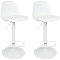 JEOBEST Barhocker Barstühle Bar Stool Küchenstühle Tresenstuhl mit Rückenlehne (Set, 2 St), Kunstleder Barstuhl mit Lehne Küchen, Höhenverstellbar