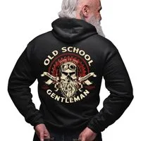 GASOLINE BANDIT® Kapuzensweatjacke für Motorradfahrer und Oldtimer Fans: Old School Gentleman