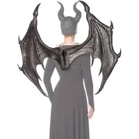 Metamorph Kostüm-Flügel Drache Kostüm Gummiflügel schwarz - für Fasching, Beeindruckend plastische Flügel für Drachen, Vampire, Dämonen und d