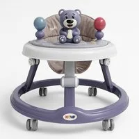 LUCHS Babywalker Babywalker Lauflernhilfe – stabiles Gehfrei für Babys mit Spielcenter, Grau, Grün, Rosa & Blau – Tierdesign Bär & Hase