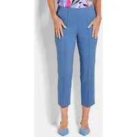 GOLDNER Stretch-Hose Kurzgröße: Elegante 7/8-Hose mit Biesen Stretchhose mit Schlupfbund, Eingriffstaschen und 7/8-Länge