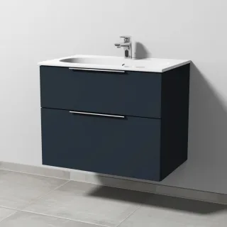 Sanipa 3way Waschtischunterbau zu Geberit Acanto Slim Waschtisch mit 2 Auszügen, Marine-Matt UP4111R