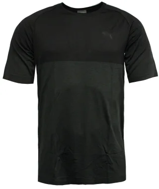 Puma Herren Tempo Evoknit Fitness Training T-Shirt Top Black Grey 575037 01 RW83