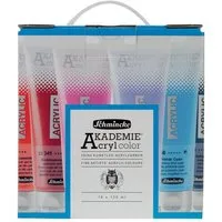 Schmincke Acrylfarbe Akdemie Acrylfarben-Set 16x120 ml, hohe Deckkraft, hohe Lichtechtheit