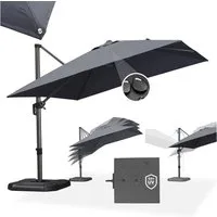 PURPLE LEAF Sonnenschirm Quadratischer Terrassenschirm, Alu Balkonschirm, Groß Ampelschirm, LxB: 270,00x270,00 cm, 360°Rotation, Sonnenschutz UV50+, für Garten, Terrasse, Pool