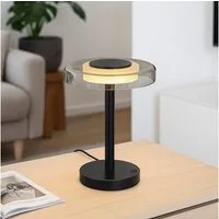 Liadomo LED Tischleuchte Volos, LED fest integriert, Warmweiß, Schirm aus Opalglas/Klarglas, modernes Design, blendfreies Licht