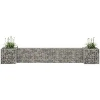 furnicato Gabionenzaun Gabionen-Pflanzgefäß 260x40x40 cm Silber aus rostfreiem Stahldraht, (1-St), Witterungsbeständiger Pflanzkübel als stabiles Blumenbeet für Garten