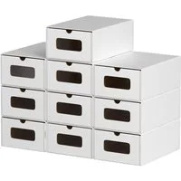 Clanmacy Schuhbox 10/20X Schuhboxen Boxen stapelbar mit Sichtfenster Schuhe Spielzeug (20 St)