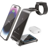 Forcell Forcell 3in1 Ladestation für Apple, Samsung uvm. Smartphone-Ladegerät (Ladestation für iPhone Pods Samsung Galaxy Watch Buds USB Ladegerät)
