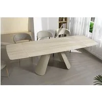 riess-ambiente Esstisch VOGUE 160-240cm champagner/beige - Keramik, Metall, ausziehbar, stil (Einzelartikel, 1-St), Praktischer Wohnzimmertisch - ideal für Familien oder Konferenzen