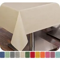 Beautex Tischdecke Leinenoptik wasserabweisend, fleckabweisend und pflegeleicht (1-tlg), Hochwertiger Saum, waschbar bis 40°C, 70% Baumwolle, 30% Polyester