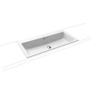 Kaldewei Einbauwaschtisch Puro 900206033001 3152, 90x46x1,4cm,weiss Perl-Effekt, 3 Hahnlöcher
