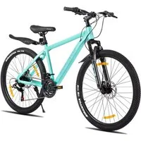 HILAND Mountainbike 26 27,5 Zoll Geländefähiges Fahrrad für Männer und Frauen, Aluminiumrahmen, 21-Gang, mechanischen Scheibenbremsen und Federgabel