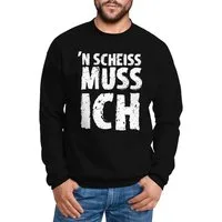 MoonWorks Sweatshirt Herren Sweatshirt mit Spruch "Einen Scheiß muss ich" Fun Moonworks®