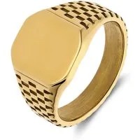 LUCARDI Siegelring Ring - Stahl - Gold - Herren