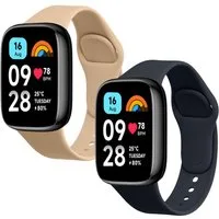 kwmobile 2x Uhrenarmband für Xiaomi Redmi Watch 3 Active Armband Smartwatch, 2-tlg., Fitnesstracker Band Set aus TPU Silikon - Ersatzarmband Smartwatch