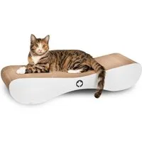 Canadian Cat Company Kratzpappe Satellite 2.0 - hellgrau, (Qualitäts-Kratzbrett, 1-tlg., XL Kratzmöbel mit Katzenminze), ergonomische Form
