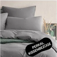 Seralino Kissenbezüge Perkal Kissenbezug (100% Baumwolle) weich angeraut, hautfreundlich, besonders weich & atmungsaktiv, BCI zertifiziert, mit Reißverschluss