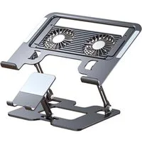 ibettertec Laptop-Ständer Notebook-Kühler Verstellbarer Laptopständer Tablet-Halterung, (zusammenklappbar,mit Doppel-Lüfter und RGB-Beleuchtung)