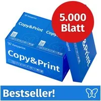 Easyprint Drucker- und Kopierpapier Kopierpapier 5000 Blatt A4 Premium Hochweiß CIE 160 Testsieger PEFC, PEFC-Zertifikat (GFA-PEFC-COC-500582)