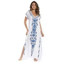 Keyura Strandkleid Damen Strandkleid Bikini Cover Up Sommer Strandbluse Strandhemd (V-Ausschnitt Strandponcho Bademode Strand Vertuschen Shirt, strandkleider damen, strandkleid damen sommer, Strandurlaub Wandern) für Bademode,Poolpartys,Strand,Kreuzf