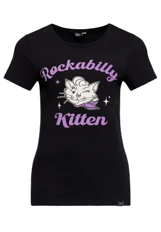 Queen Kerosin Damen T-Shirt Rockabilly Kitten