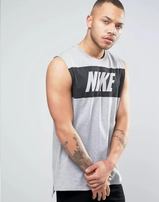 Nike Herren Retro Logo Weste In Grau