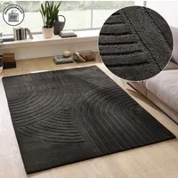 OTTO home Wollteppich Gabbo Design, Handgefertigt, Teppich, reine Wolle, rechteckig, Höhe: 14 mm, Hoch-Tief-Effekt, reine Wolle, Scandi-Look, Naturfaser