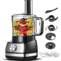 SNDOAS Küchenmaschine, 800 W, 2 l Schüssel, Mixer & Zerkleinerer mit 3 einstellbaren Geschwindigkeiten