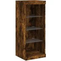 vidaXL Sideboard Sideboard mit LED-Leuchten Räuchereiche 41x37x100 cm (1 St)