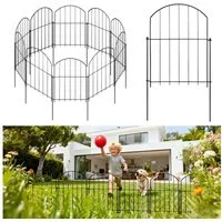BlingBin Gartenzaun Metall Gartenzaun 3,3 m Bogenform, (10er-Packung, 1-St., 10er Set Beetzaun mit Erdspießen oder Klicksystem, Rostfrei), Dekorativer Rasenzaun für Garten, Hof & Terrasse