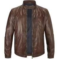 MILESTONE Lederjacke MSJumper aus feinem Lammleder Stehkragen mit Strickdetails